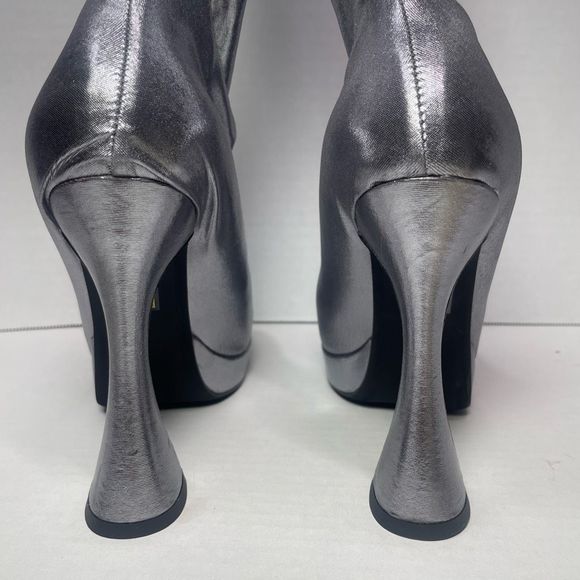 Jeffrey Campbell BNIB Small PANTALONES 6M platform women Silver - Picture 3 of 16